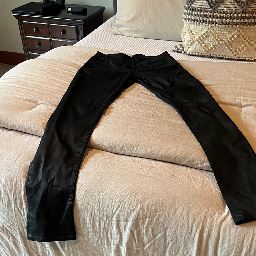 Rock & Republic Shiny Coated Black pants
